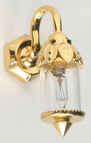 Dollhouse Miniature Brass Ornate Coach Wall Lamp